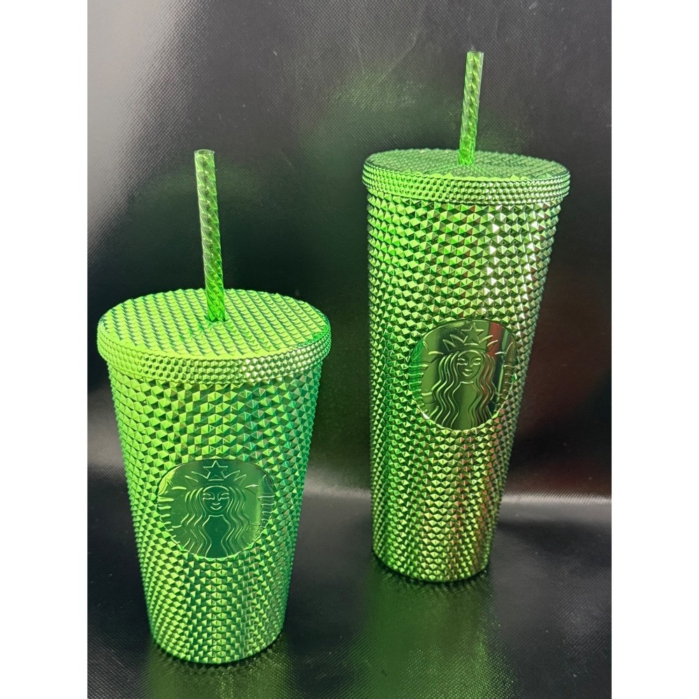 Starbucks Green Studded Tumbler Set Venti 24 oz & Grande 16 oz Limited Edition